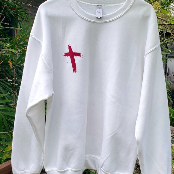 Faith Scripture Sweatshirt With Pink Lettering - Picture 2 of 2